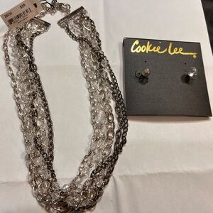 Cookie Lee- multi chain necklace and earrings